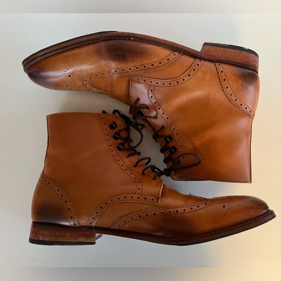 3DM Lifestyle Men\'s Leather Wingtip Brogue Boot Tan, size 12 main image 10